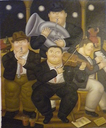 store falso d'autore Four musicians di Fernando Botero